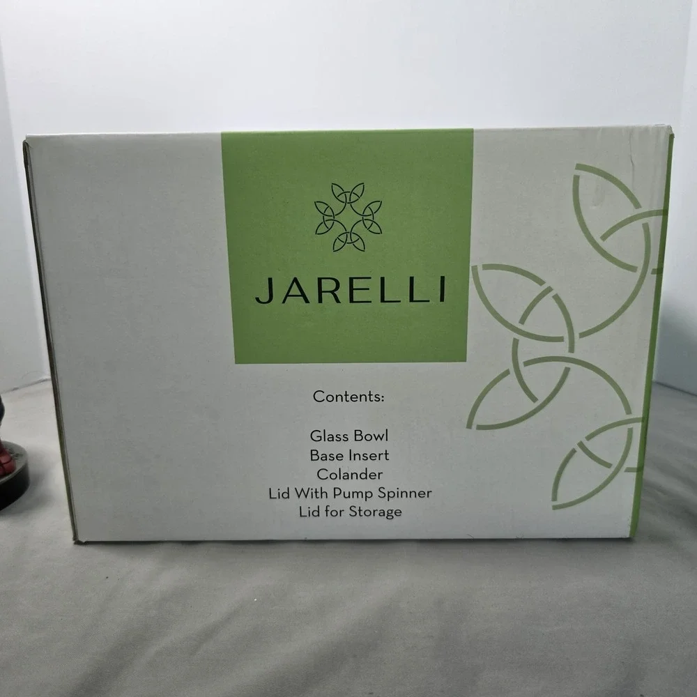 Jarelli Gourmet Glass Salad Spinner NIB 6.3 Quart